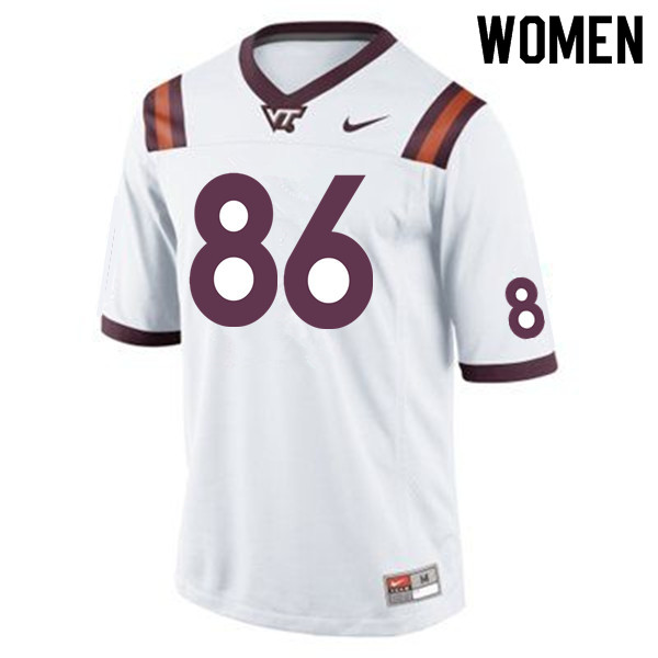 Women #86 Keondre Banks Virginia Tech Hokies College Football Jerseys Sale-White